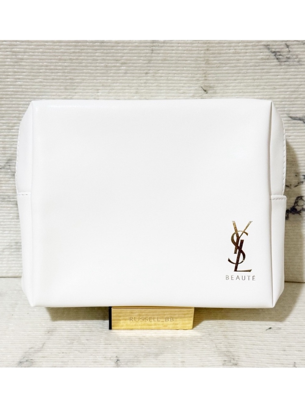 YSL Beauty White Cosmetic Pouch